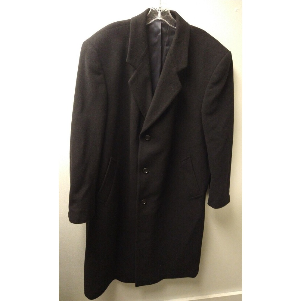 Silver Cloud Wool Blend Topcoat Men's 46R Full Length Peacoat EUC